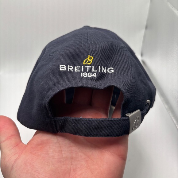 Breitling Navy Blue Yellow Adjustable Hat Men's Size O/S - Picture 4 of 5
